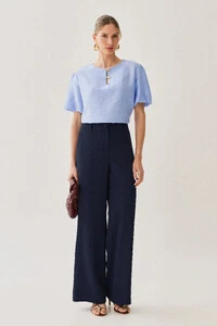 Pantalona de Alfaitaria Botão Forrado