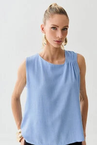 Regata Assimétrica Decote V Ombro Pregas