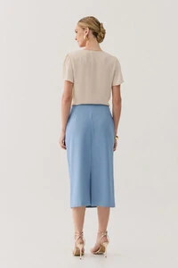Blusa Manga Evasé Decote V Babado
