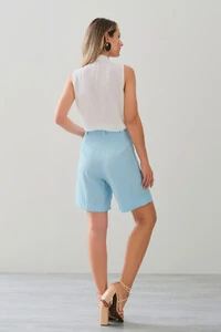 Regata Gola Baixa Laço Decote V Ombro Prega