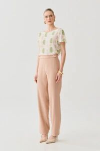 Blusa Abstrata Decote Canoa