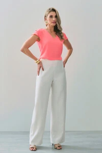 Blusa Manga Tulipa Decote V