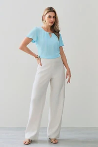 Blusa Decote Vazado Pregas Gold Double