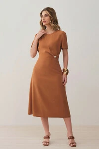 Vestido Midi Leve Transpasse Gold