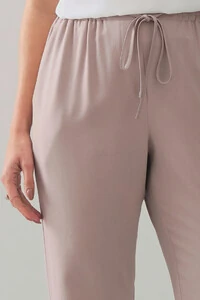 Calça Reta Cintura Elástico Laço