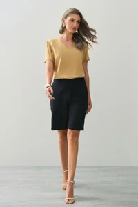 Blusa Decote V Recortes Laterais