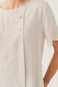 Blusa Prega Botões Gold Double