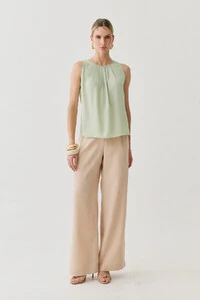 Pantalona Passante Double Prega Botão Forrado