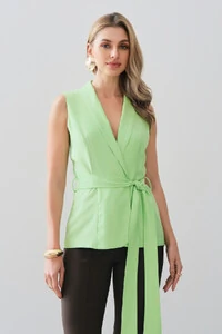 Colete Gola de Blazer Cinto