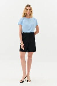 Blusa Manga Morcego Ombro Pregas Double