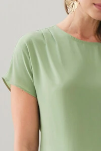 Blusa Manga Morcego Ombro Pregas Double