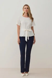 Blusa Manga Raglan Cinto Embutido