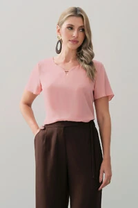 Blusa Manga Evasé Decote Cavado