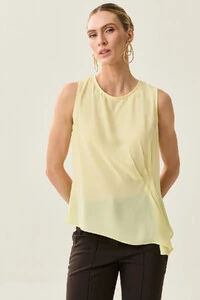 Regata Assimétrica Drapeada Pregas Triple