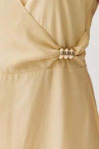 Vestido Midi Leve Transpasse Gold
