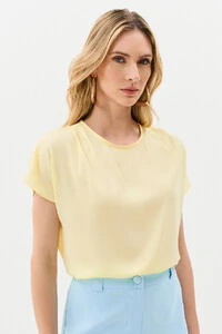 Blusa Manga Morcego Ombro Pregas Double