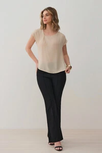 Blusa Manga Morcego Decote Assimétrico Prega