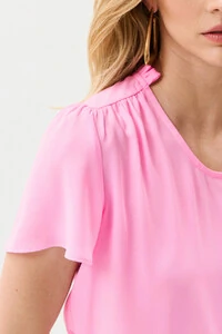 Blusa Mini Gola Franzida Ombro Franzido