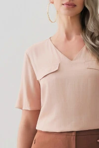 Blusa Decote V Abas