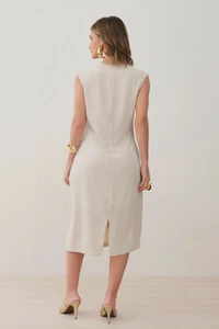 Vestido Midi Regata Decote Assimétrico Franzidos