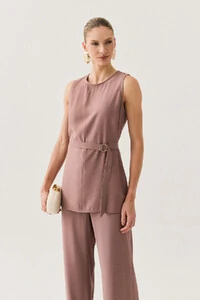 Conjunto de Alfaiataria de Regata Recorte Cinto Fivela