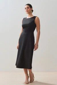 Vestido Midi Regata de Alfaiataria Recortes