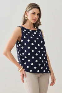 Regata Assimétrica Poa Cintura Direita Pregas