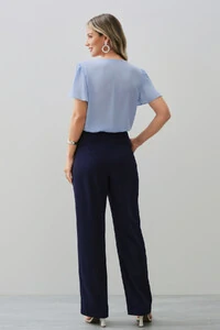 Blusa Manga Evasé Decote V Babado
