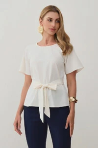 Blusa Manga Raglan Cinto Embutido