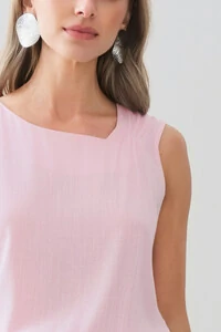 Regata Assimétrica Decote V Ombro Pregas