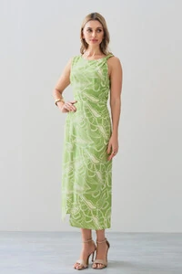 Vestido Midi Regata Assimétrico Transpassado Folhagem Um Ombro Torcido Lateral Franzida