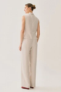 Conjunto de Colete Gola Smoking e Pantalona Slim