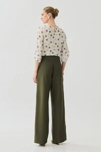 Blusa Poa Manga 3/4 Elástico Pregas