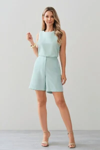 Conjunto de Blusa Regata Pence e Shorts Botão Forrado