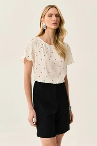 Blusa Poa Ombro Franzido