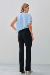 Blusa Assimétrica Dupla Transpassada Um Ombro Só Laço