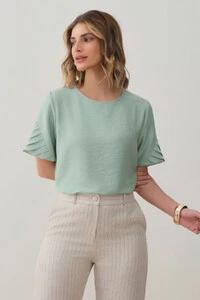 Blusa Manga Preguinhas