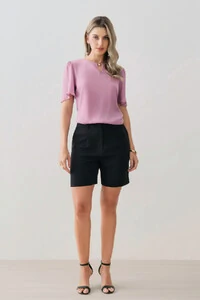 Blusa Manga Evasê Decote Vazado Gold