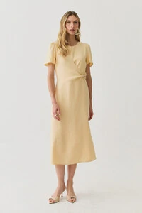 Vestido Midi Leve Transpasse Gold