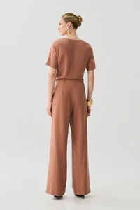 Conjunto de Alfaiataria de Blusa Decote V e Calça Wide Leg