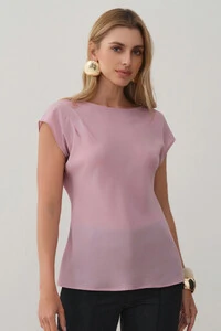 Blusa Assimétrica Drapeada Manga Morcego Ombro Esquerdo Pregas Double
