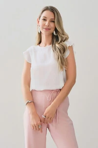 Regata Ombro Babado Prega