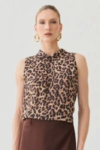 Regata Onça Gola Dobrada Franzido