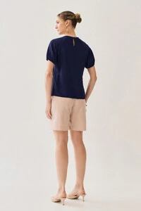 Blusa Manga Raglan Elástico Pregas