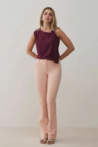 Calça Flare de Alfaiataria Double Nervura