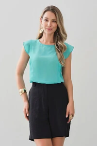 Regata Ombro Babado Prega