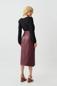 Blusa Manga Longa Ombro Recortes Double