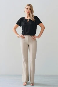 Blusa Decote Vazado Pregas Gold Double