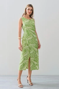 Vestido Midi Regata Assimétrico Transpassado Folhagem Um Ombro Torcido Lateral Franzida