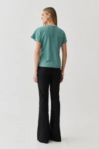 Blusa Manga Morcego Evasê Cinto Embutido